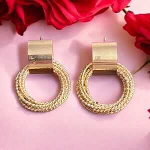 Gold-Tone Textured Earrings